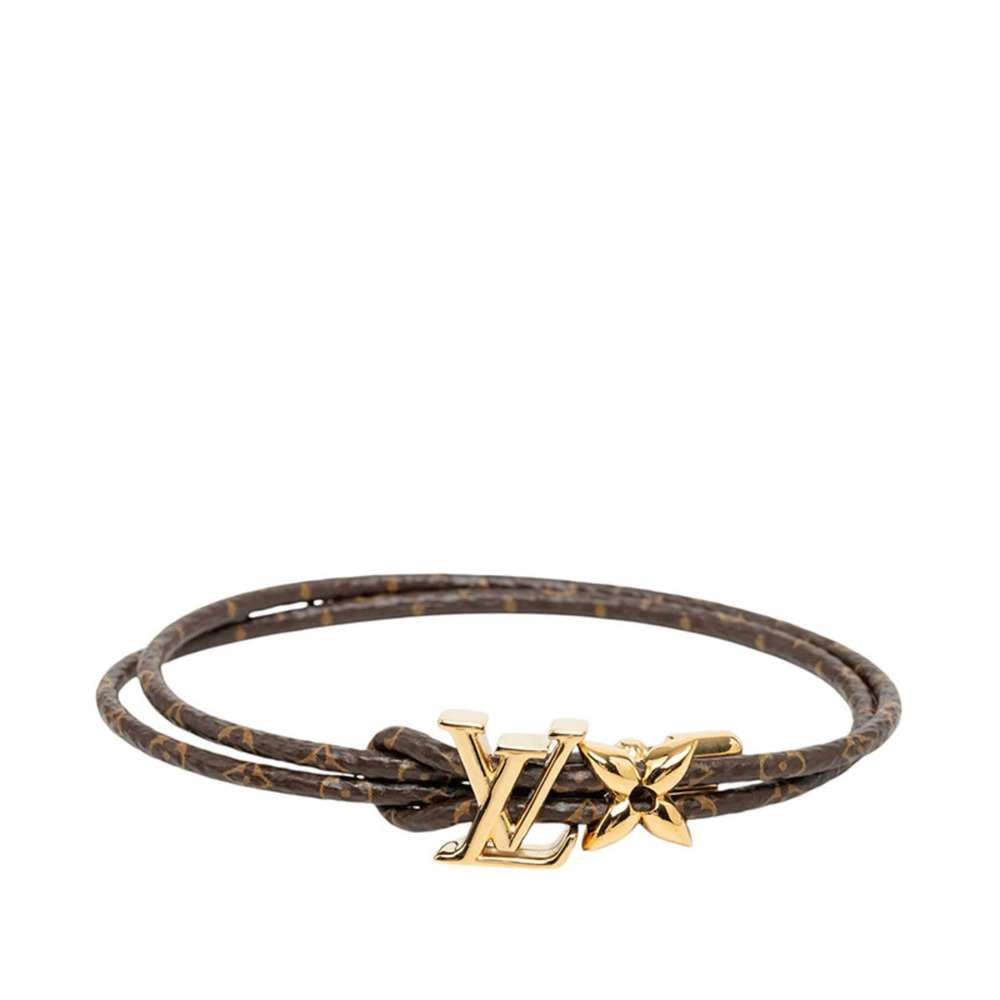 Louis Vuitton Bracelet LV Bloom M8416Z Brown Gold Plated Women's LOUIS VUITTON